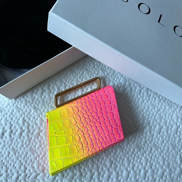 NWT Neon Mini Clutch - Handmade in Africa - Croc Leather